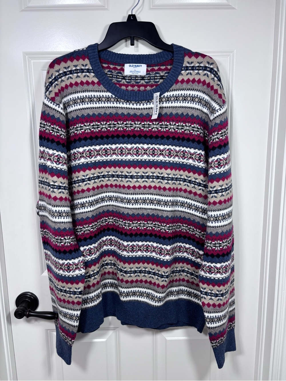 NWT Old Navy SoSoft Fair Isle Crewneck Sweater Men’s XL Blue